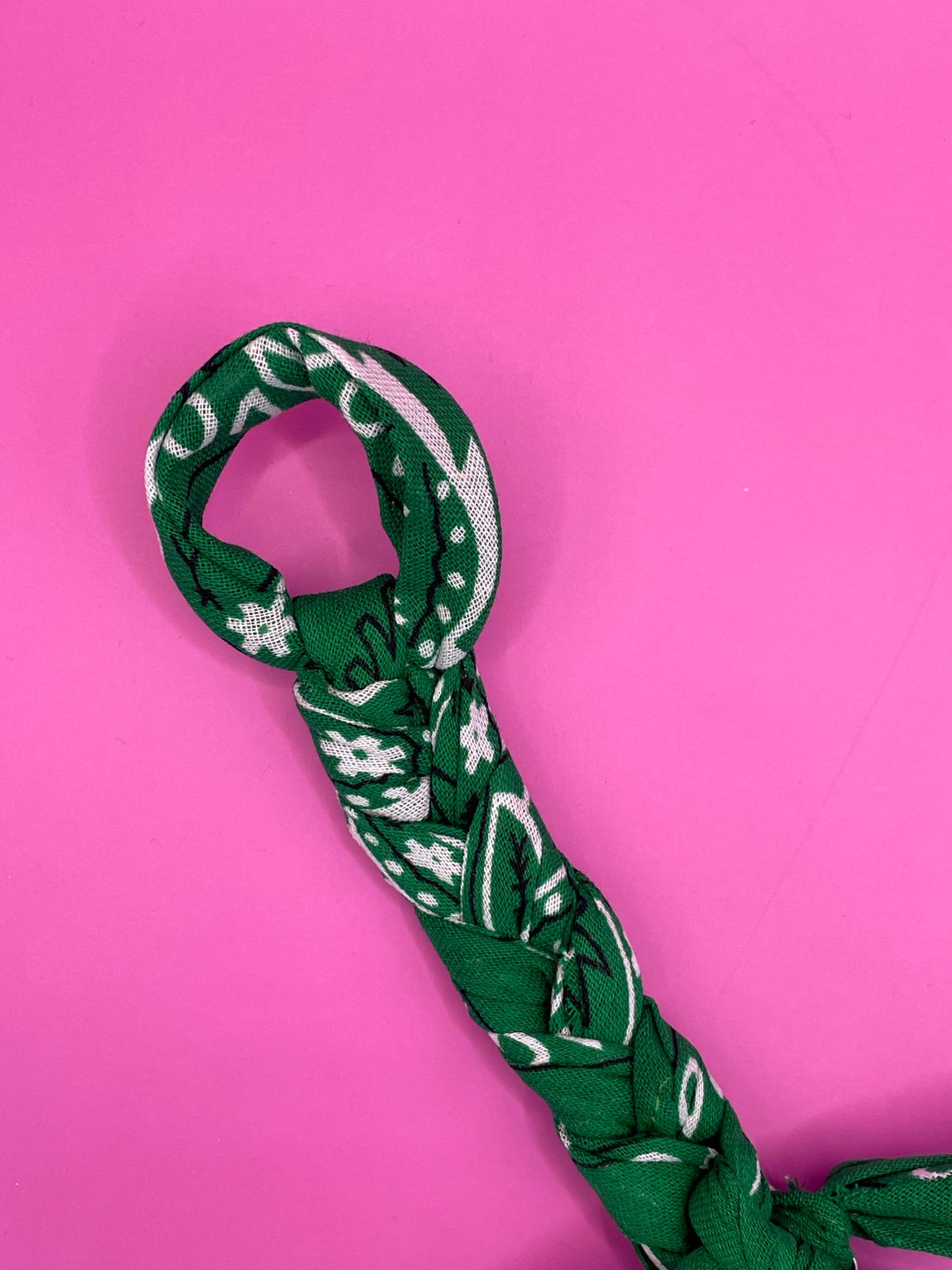 Handgemaakt baby accessoires speenkoord gevlochten bandana groen