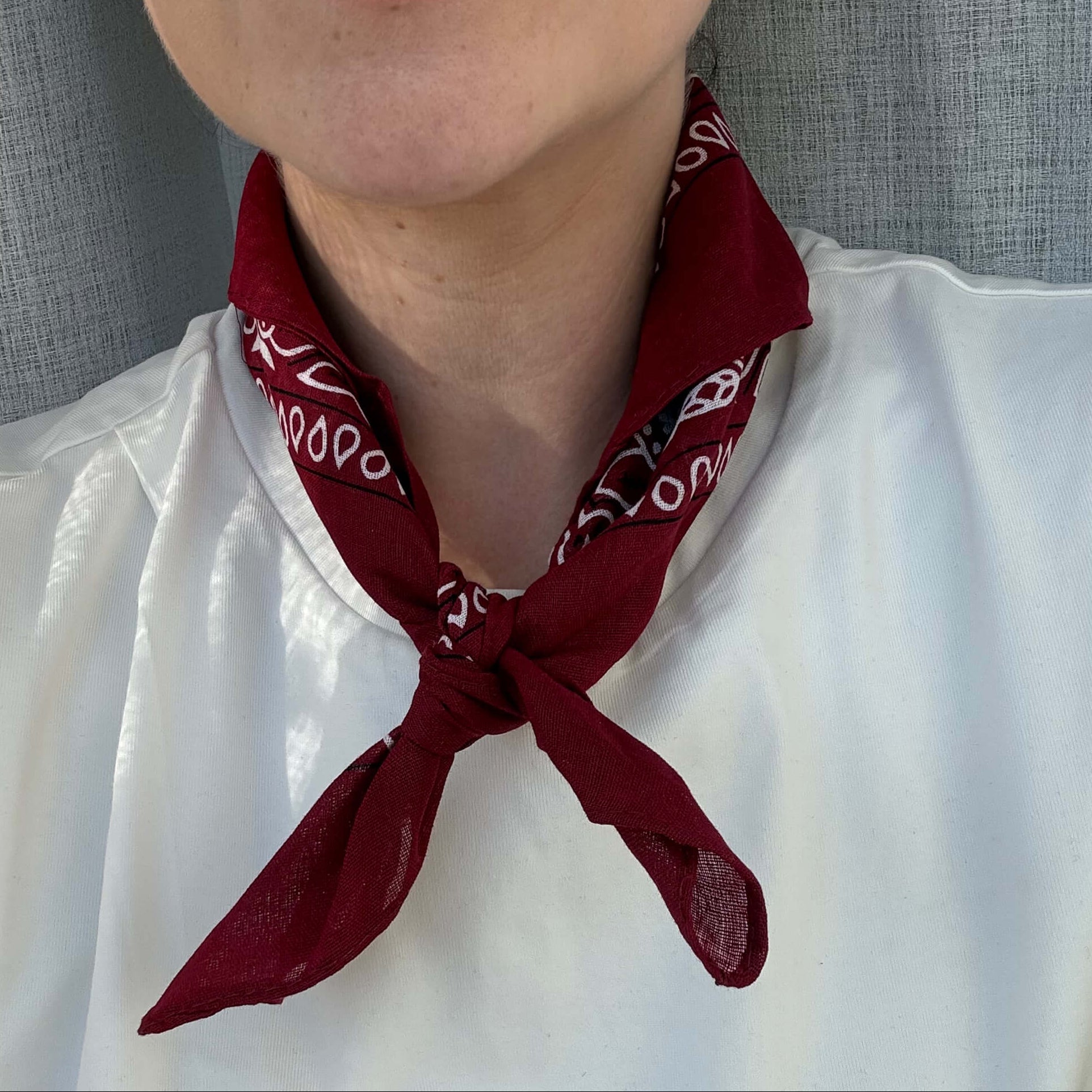Bordeaux rood bandana sjaaltje 