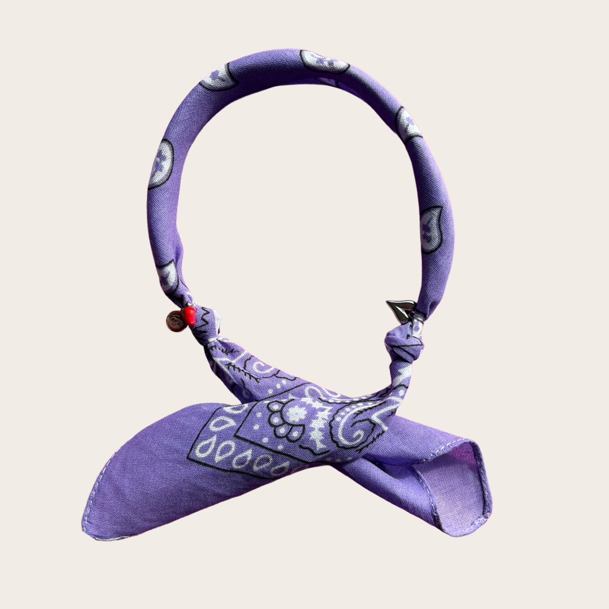 Bandana sjaaltje haar accessoires nek met zilveren bedels