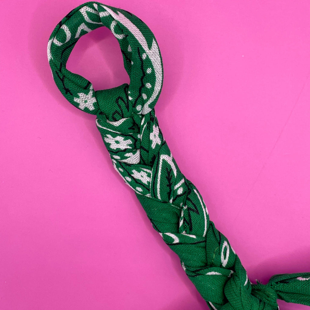 Handgemaakt baby accessoires speenkoord gevlochten bandana groen