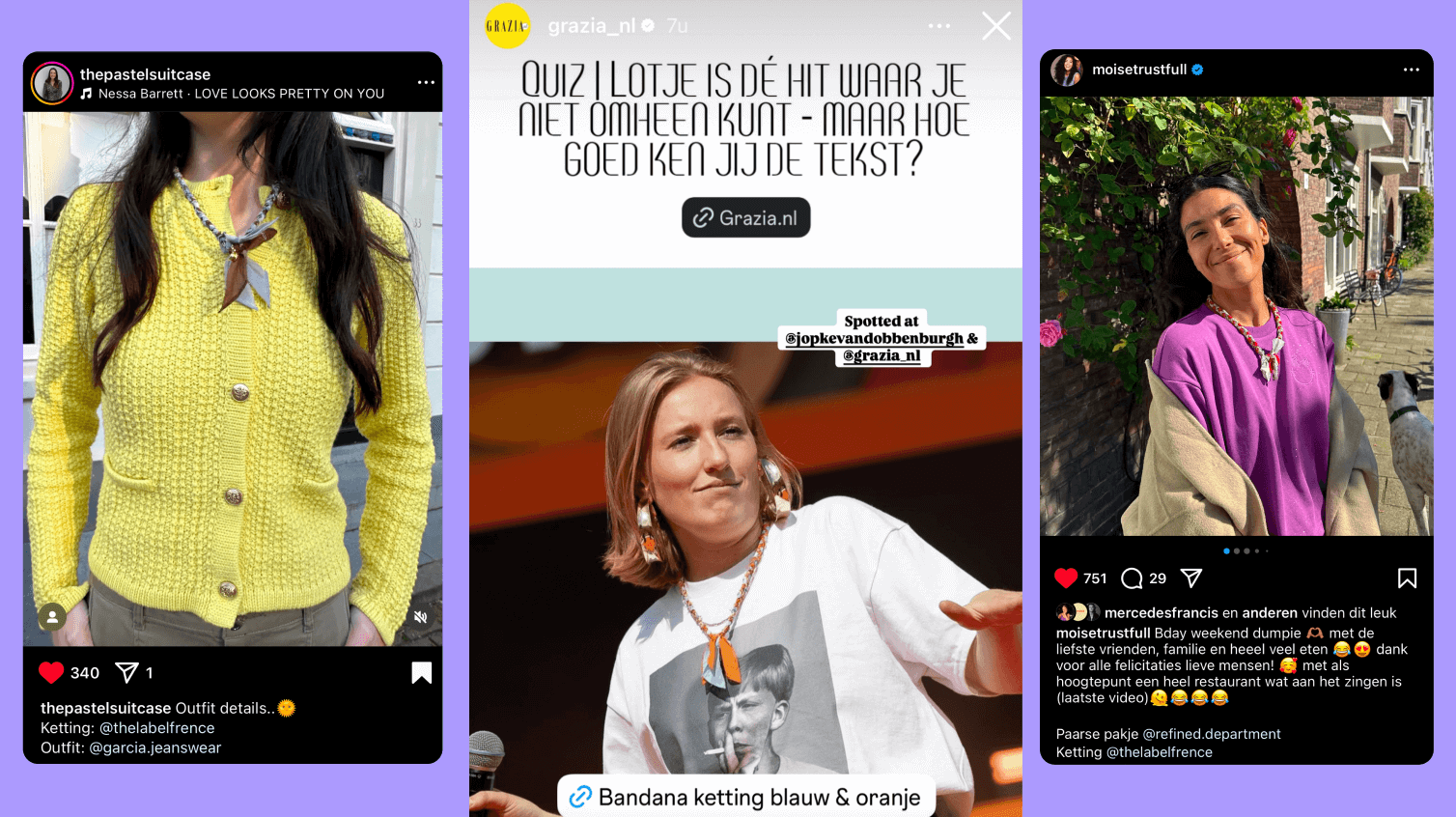 Klanten en bekende gezichten dragen met trots bandana kettingen in diverse stijlen