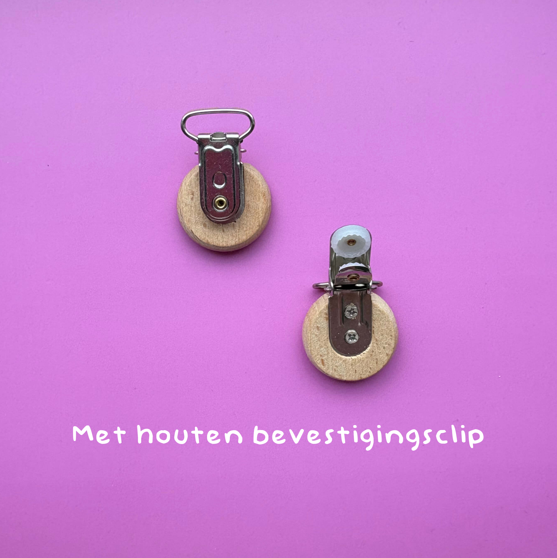 Houten bevestigingclip baby speenkoord bandana