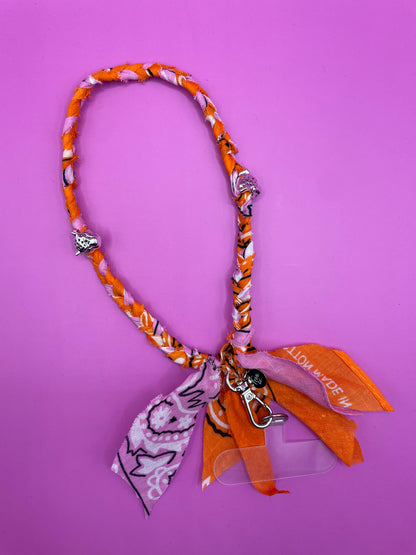 Telefoonkoord kort | Orange and pink panter