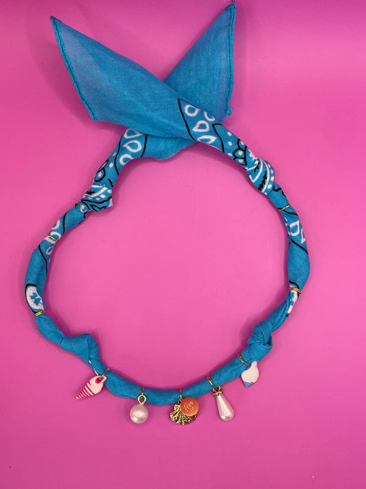 Bandana ketting | The blue beads