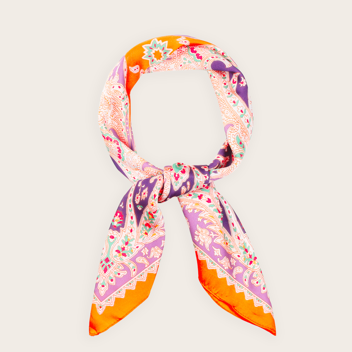 oranje sjaaltje bandana print paars