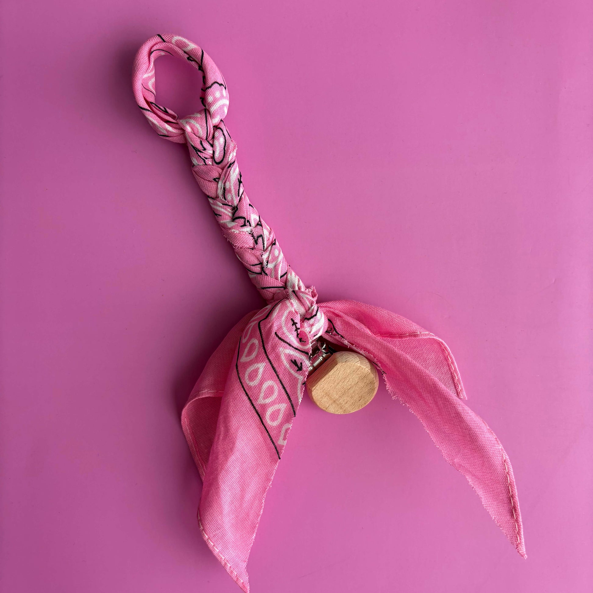 Baby badnana speenkoord houten clip meisje babyshower cadeau 