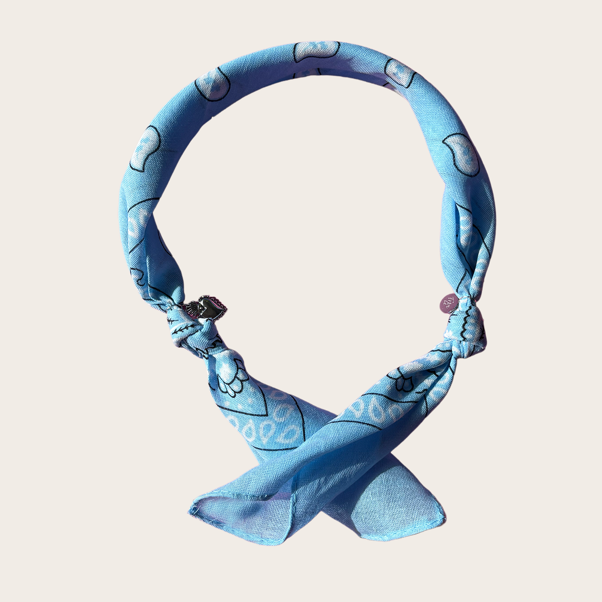 bandana sjaaltje zilveren bedels 100% katoen